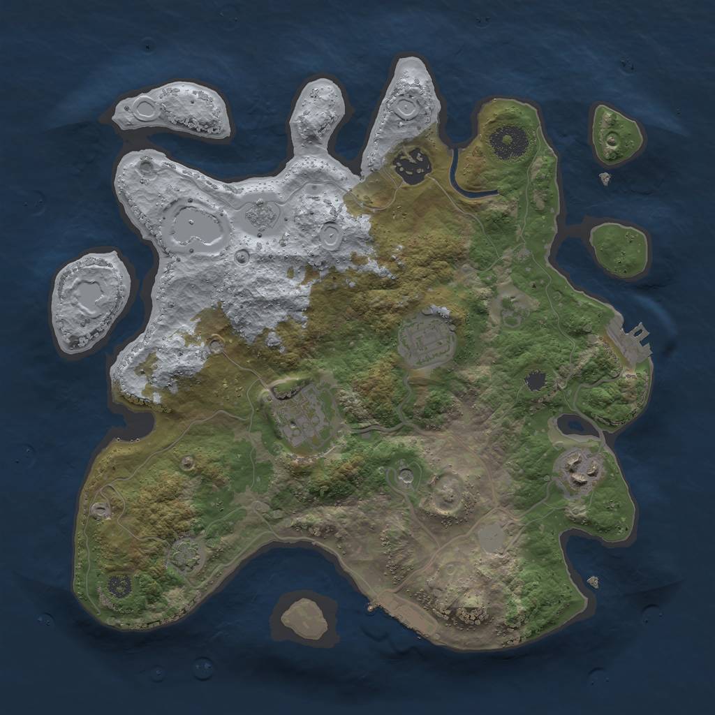 Rust Map: Procedural Map, Size: 3000, Seed: 196879094, 12 Monuments
