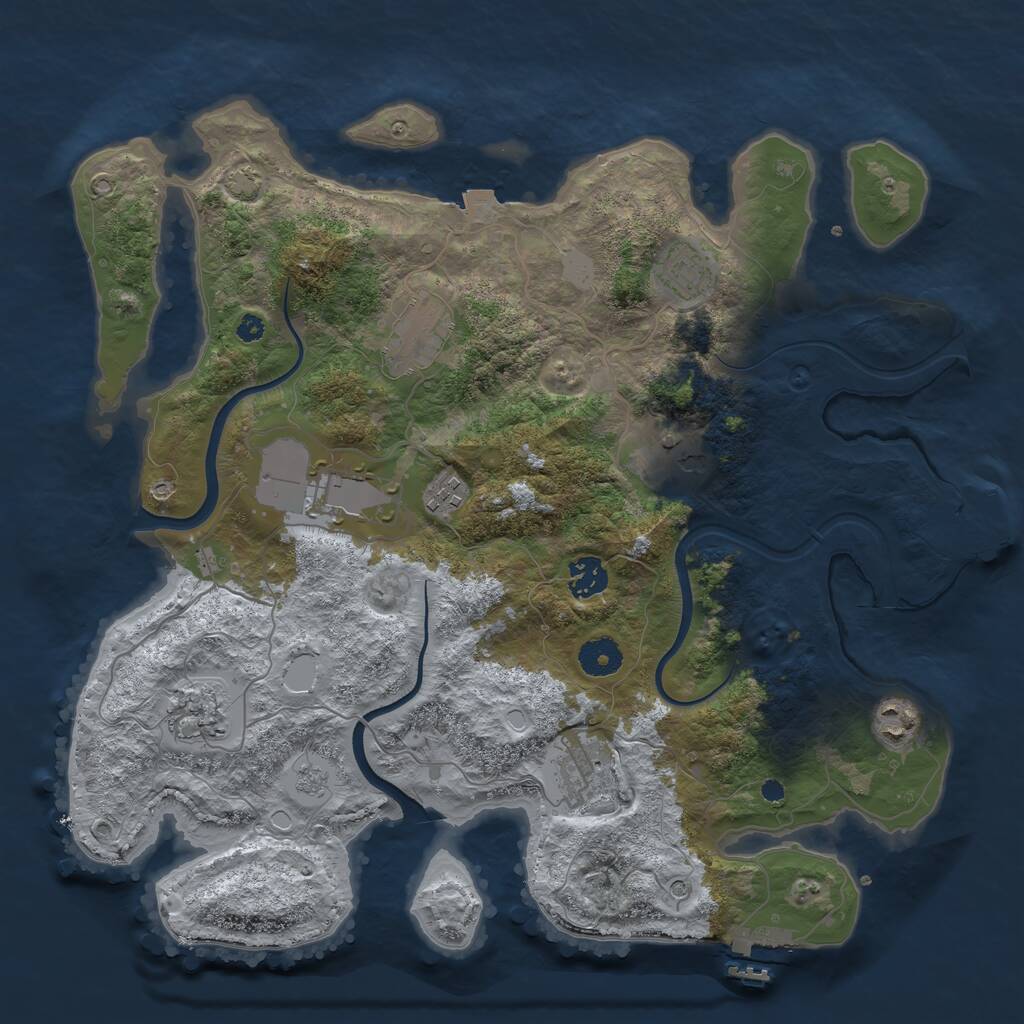 Rust Map: Procedural Map, Size: 3750, Seed: 66867702, 15 Monuments