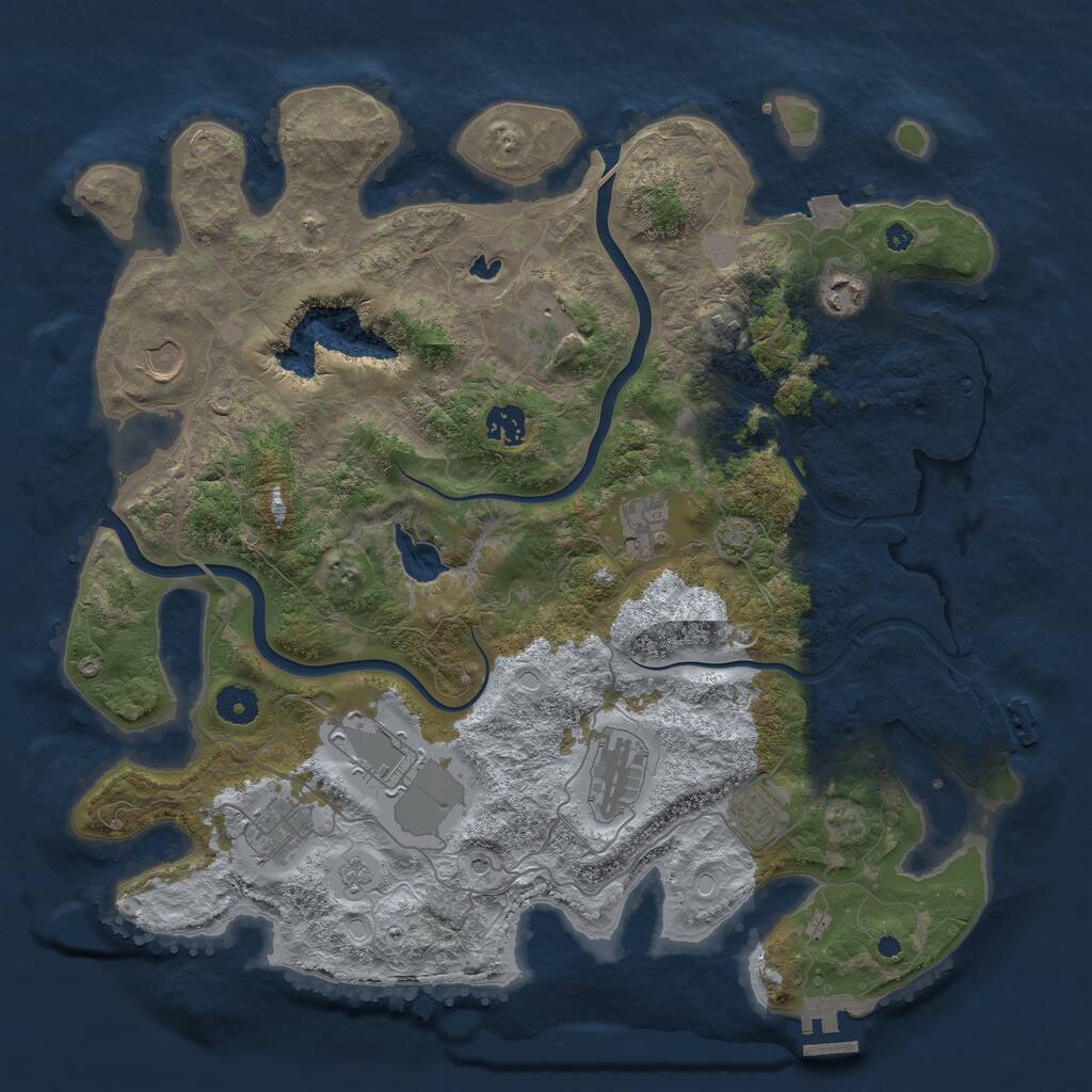 Rust Map: Procedural Map, Size: 4000, Seed: 2084898, 16 Monuments