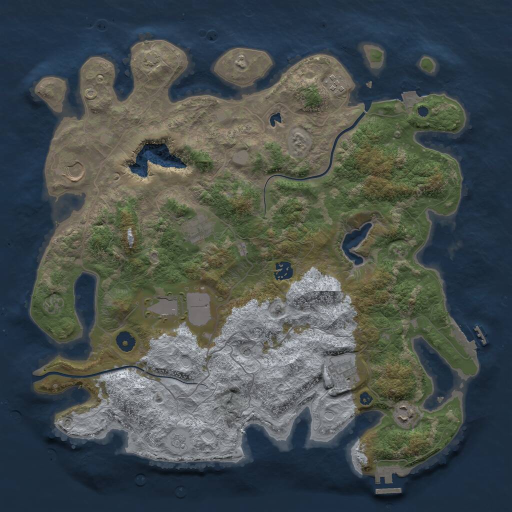 Rust Map: Procedural Map, Size: 4000, Seed: 2084898, 13 Monuments