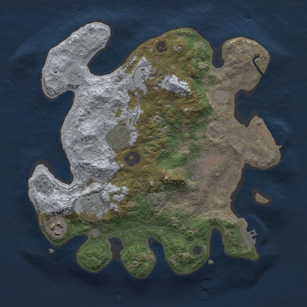 Rust Map: Procedural Map, Size: 3000, Seed: 263482865, 13 Monuments