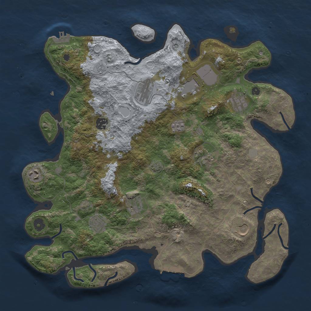 Rust Map: Procedural Map, Size: 3900, Seed: 5365291, 18 Monuments