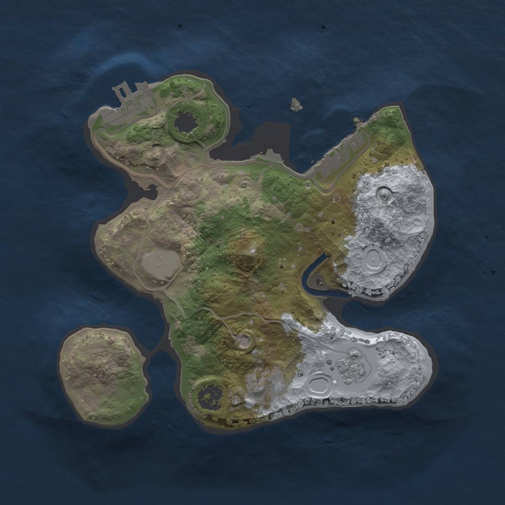 Rust Map: Procedural Map, Size: 2000, Seed: 598564287, 6 Monuments
