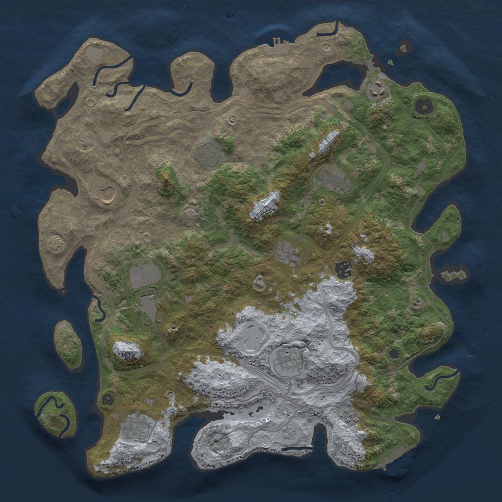 Rust Map: Procedural Map, Size: 4300, Seed: 13714996, 19 Monuments