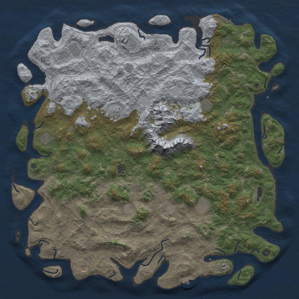 Rust Map: Procedural Map, Size: 6000, Seed: 975772521, 19 Monuments