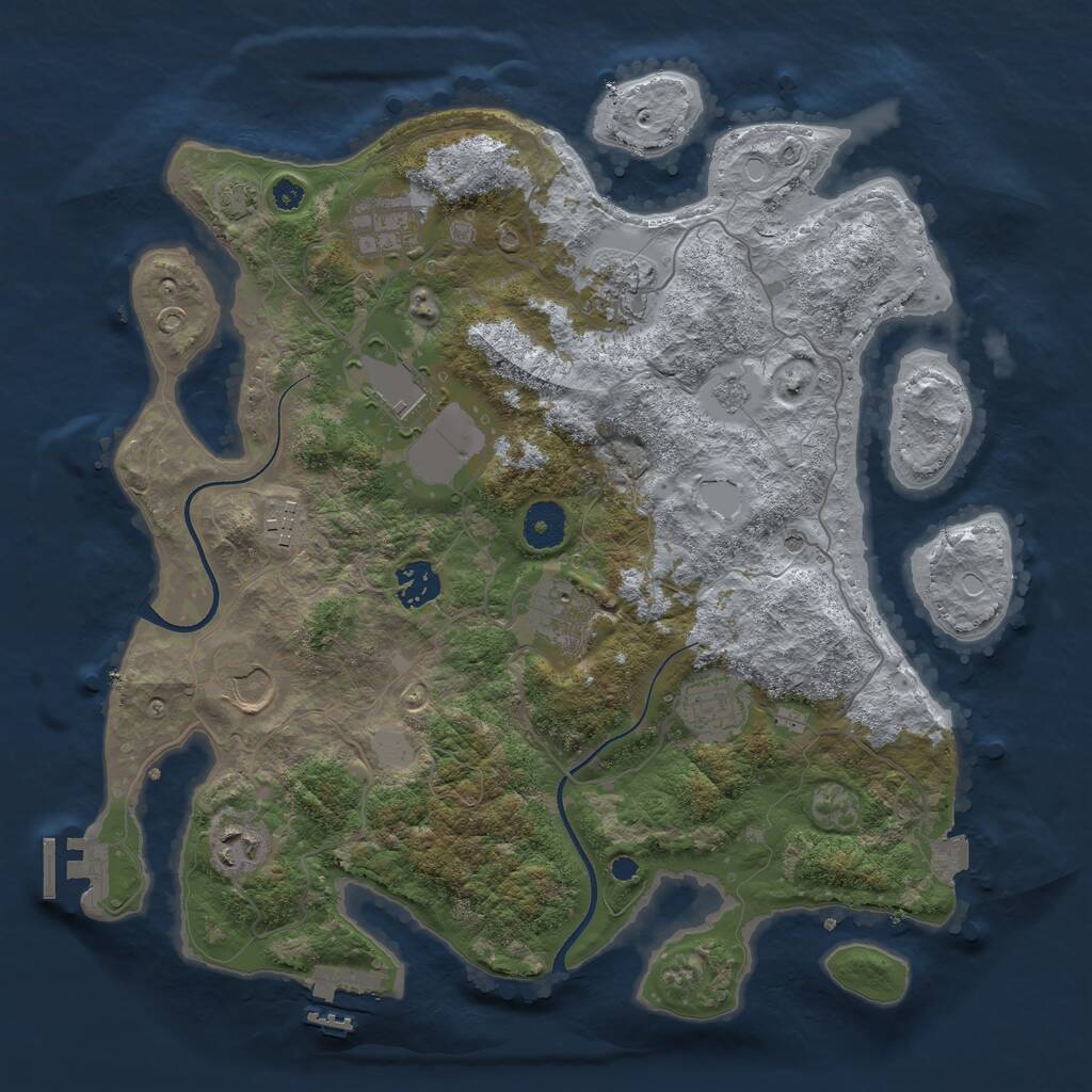 Rust Map: Procedural Map, Size: 3600, Seed: 22996216, 15 Monuments