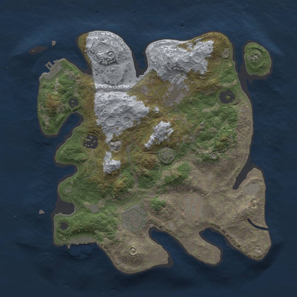 Rust Map: Procedural Map, Size: 3000, Seed: 1374880827, 12 Monuments