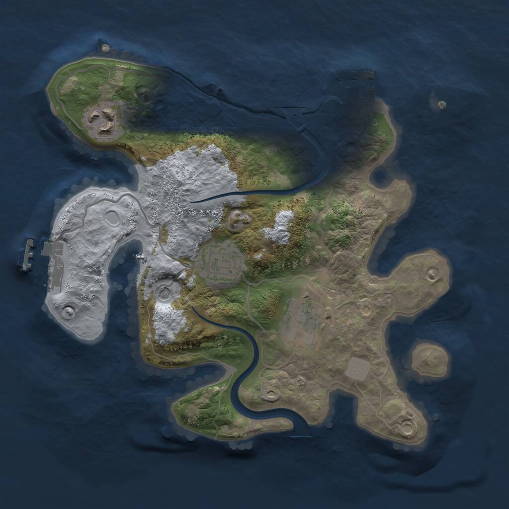 Rust Map: Procedural Map, Size: 2500, Seed: 1678150661, 7 Monuments