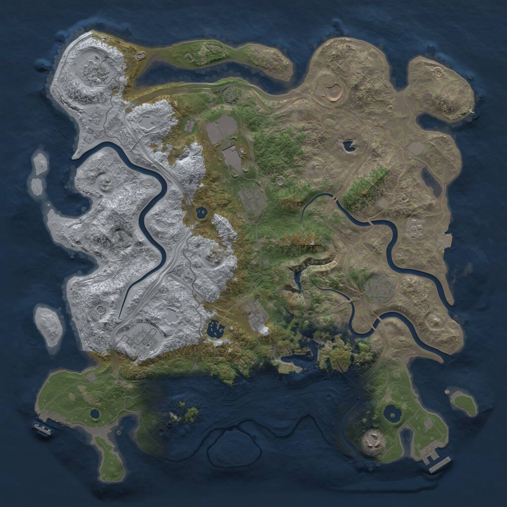 Rust Map: Procedural Map, Size: 4300, Seed: 66870914, 16 Monuments
