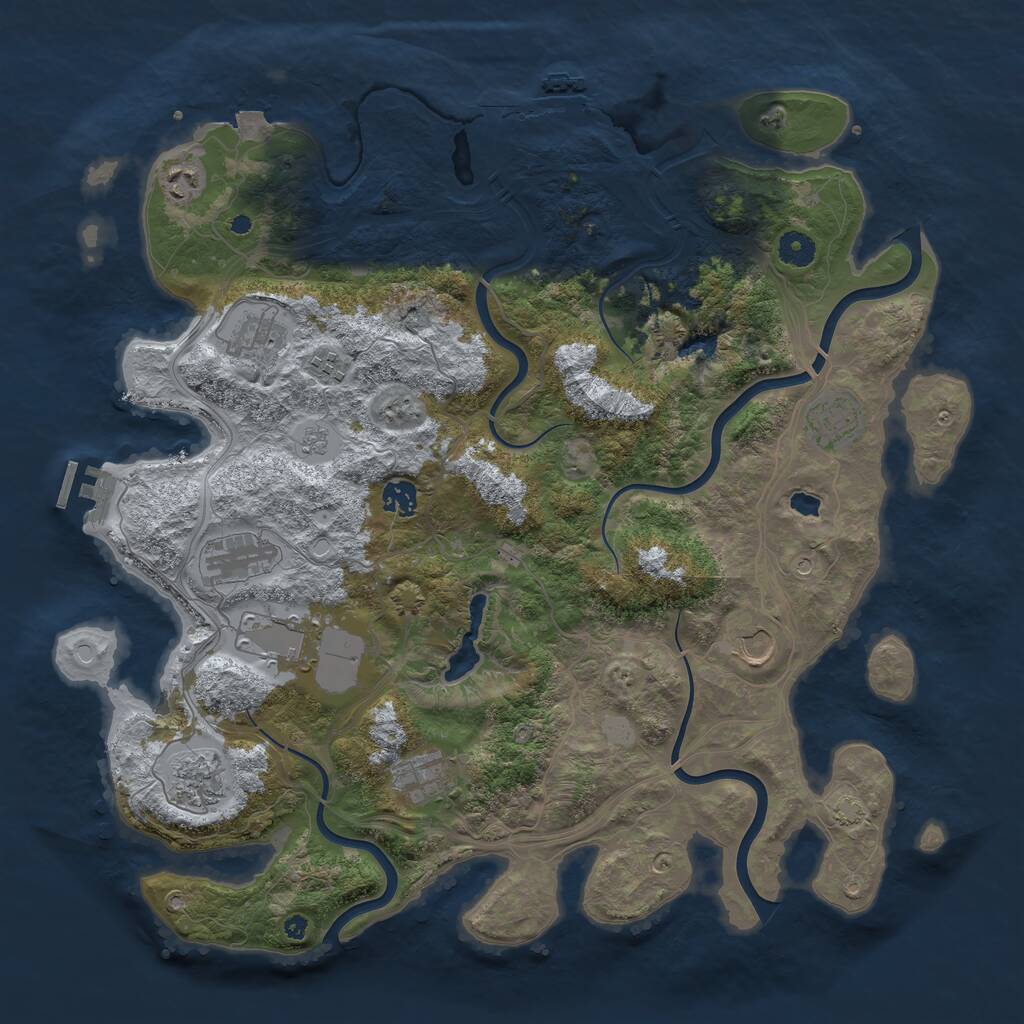 Rust Map: Procedural Map, Size: 4250, Seed: 1331818126, 16 Monuments