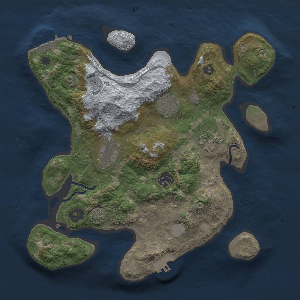 Rust Map: Procedural Map, Size: 3000, Seed: 27348, 11 Monuments
