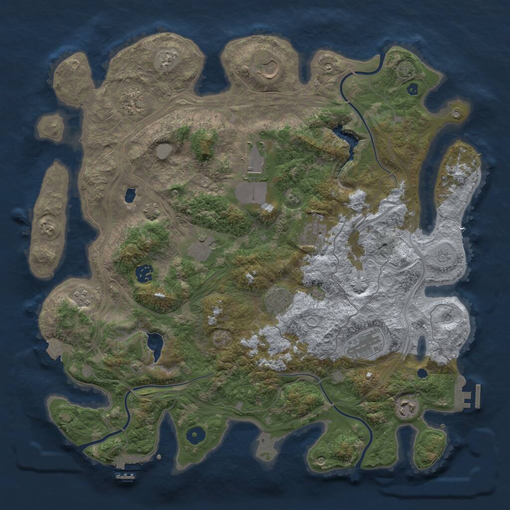 Rust Map: Procedural Map, Size: 4250, Seed: 310335951, 16 Monuments