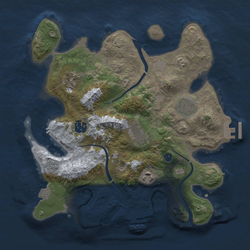 Rust Map: Procedural Map, Size: 3000, Seed: 8238, 11 Monuments