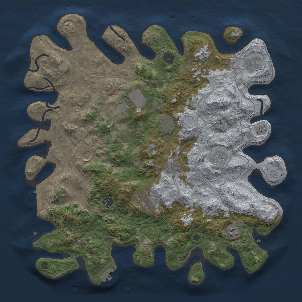 Rust Map: Procedural Map, Size: 4250, Seed: 6246546, 18 Monuments
