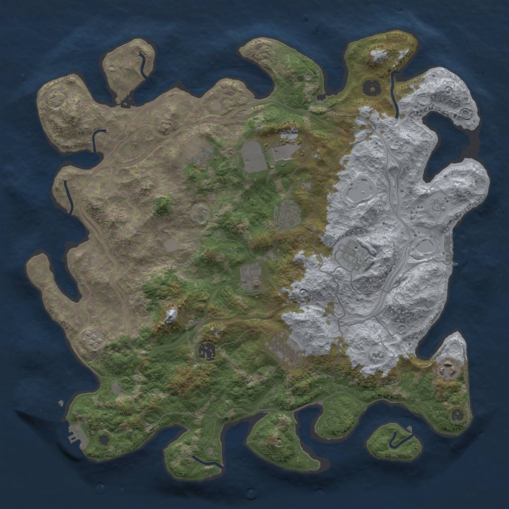 Rust Map: Procedural Map, Size: 4250, Seed: 860678986, 17 Monuments