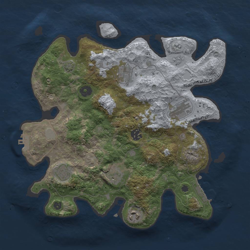 Rust Map: Procedural Map, Size: 3200, Seed: 991995938, 13 Monuments
