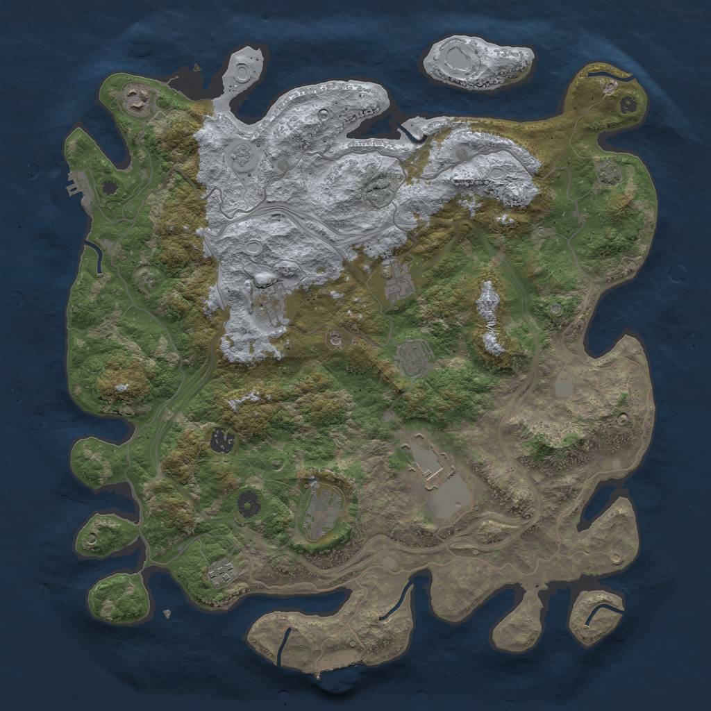 Rust Map: Procedural Map, Size: 4250, Seed: 1648905861, 16 Monuments