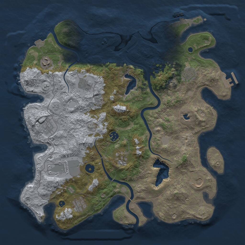Rust Map: Procedural Map, Size: 4000, Seed: 116612713, 16 Monuments