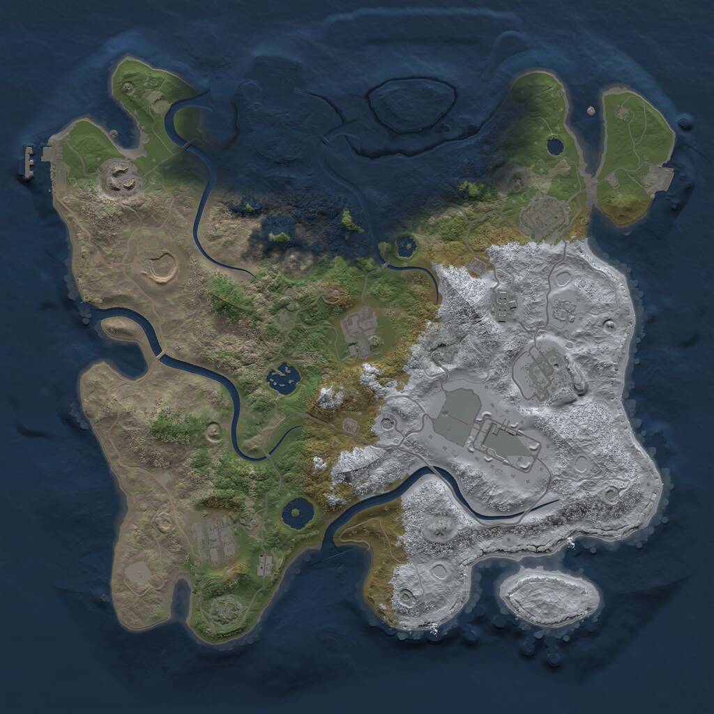 Rust Map: Procedural Map, Size: 3500, Seed: 3927, 15 Monuments