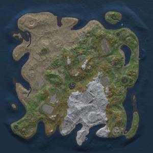 Thumbnail Rust Map: Procedural Map, Size: 3700, Seed: 1844, 18 Monuments