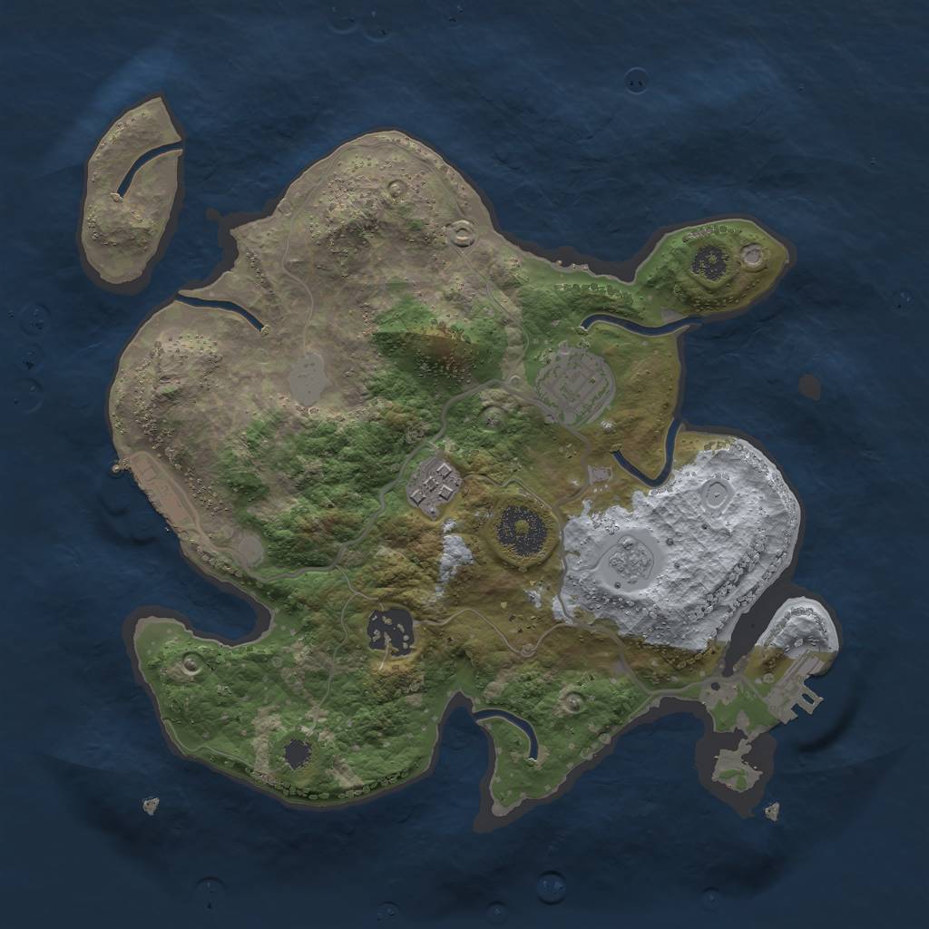 Rust Map: Procedural Map, Size: 2799, Seed: 310335951, 9 Monuments