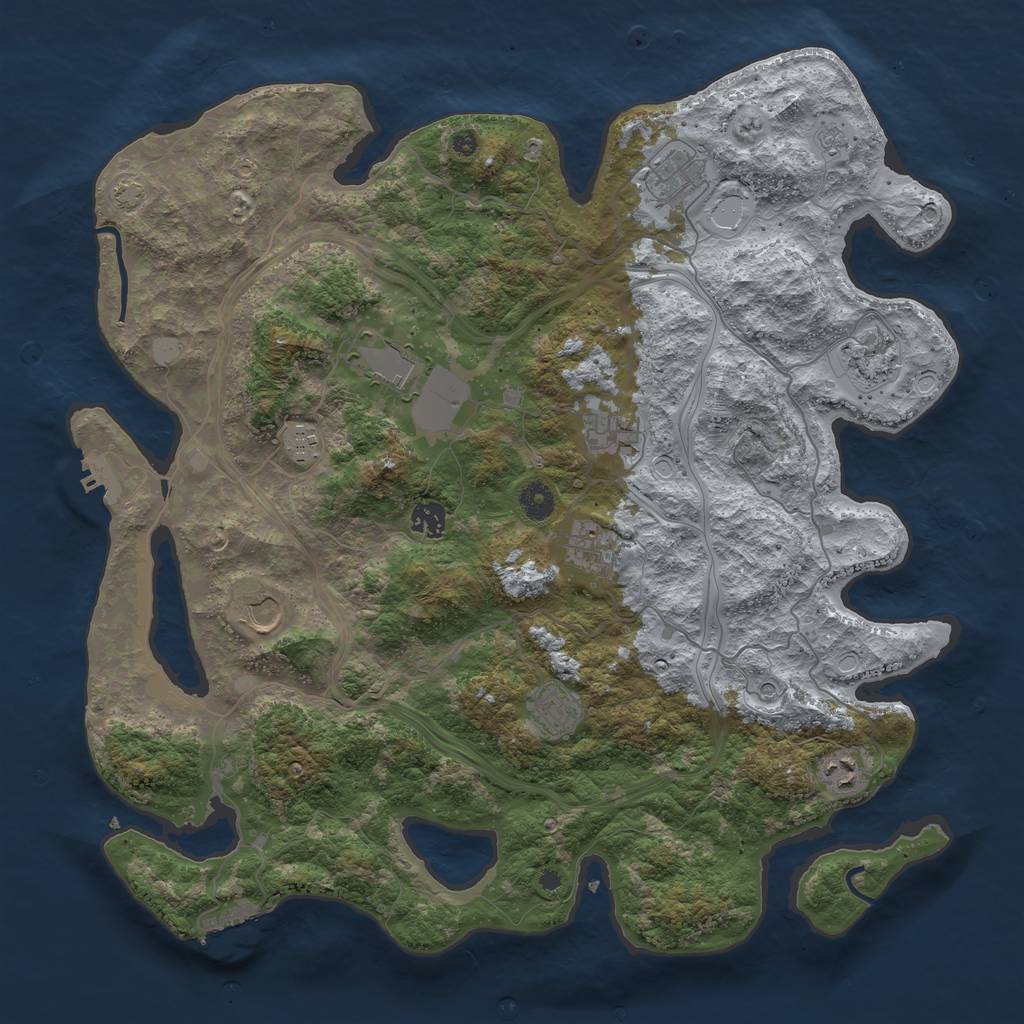 Rust Map: Procedural Map, Size: 4250, Seed: 588269252, 18 Monuments