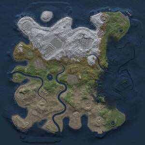 Thumbnail Rust Map: Procedural Map, Size: 3500, Seed: 31415927, 13 Monuments