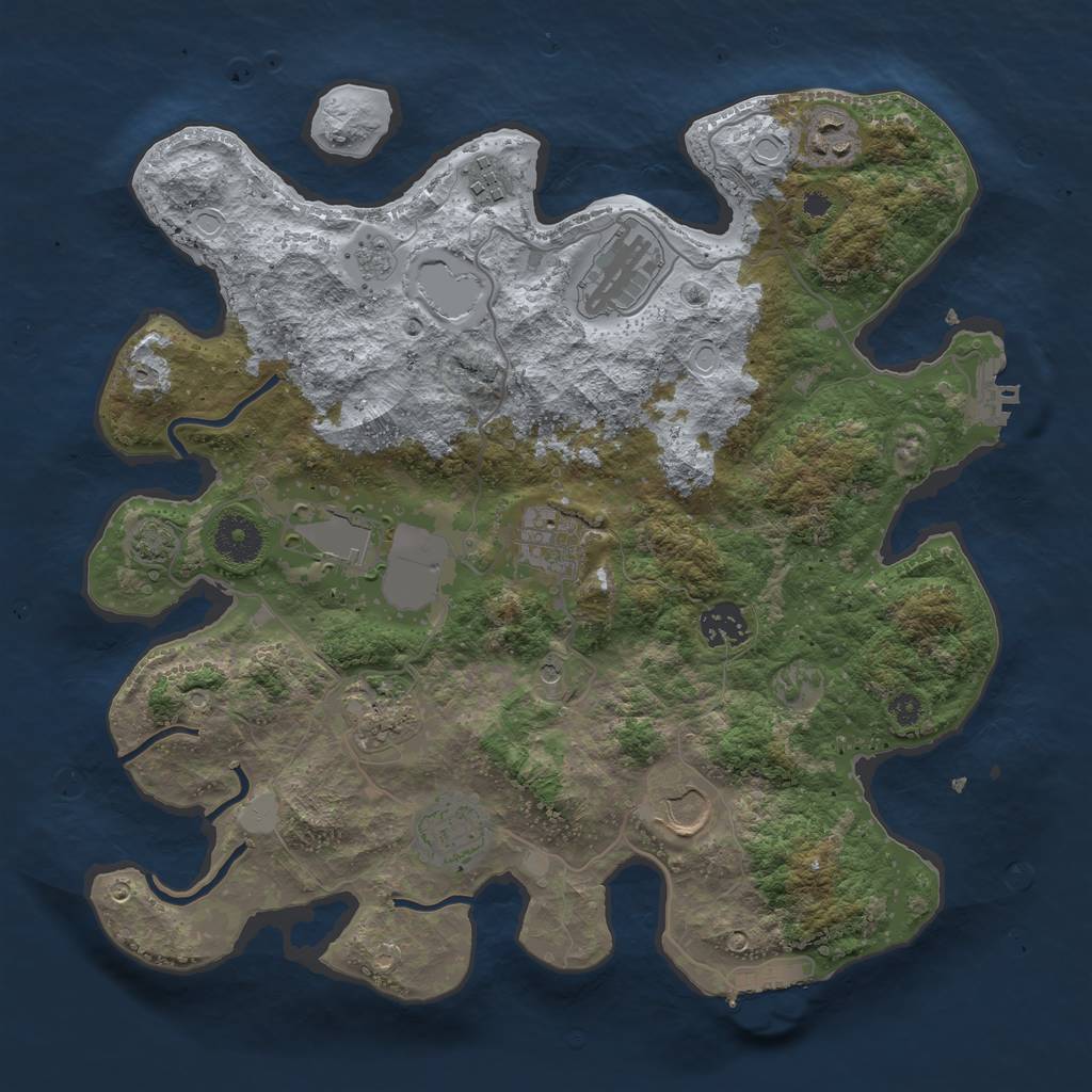 Rust Map: Procedural Map, Size: 3500, Seed: 31415927, 17 Monuments