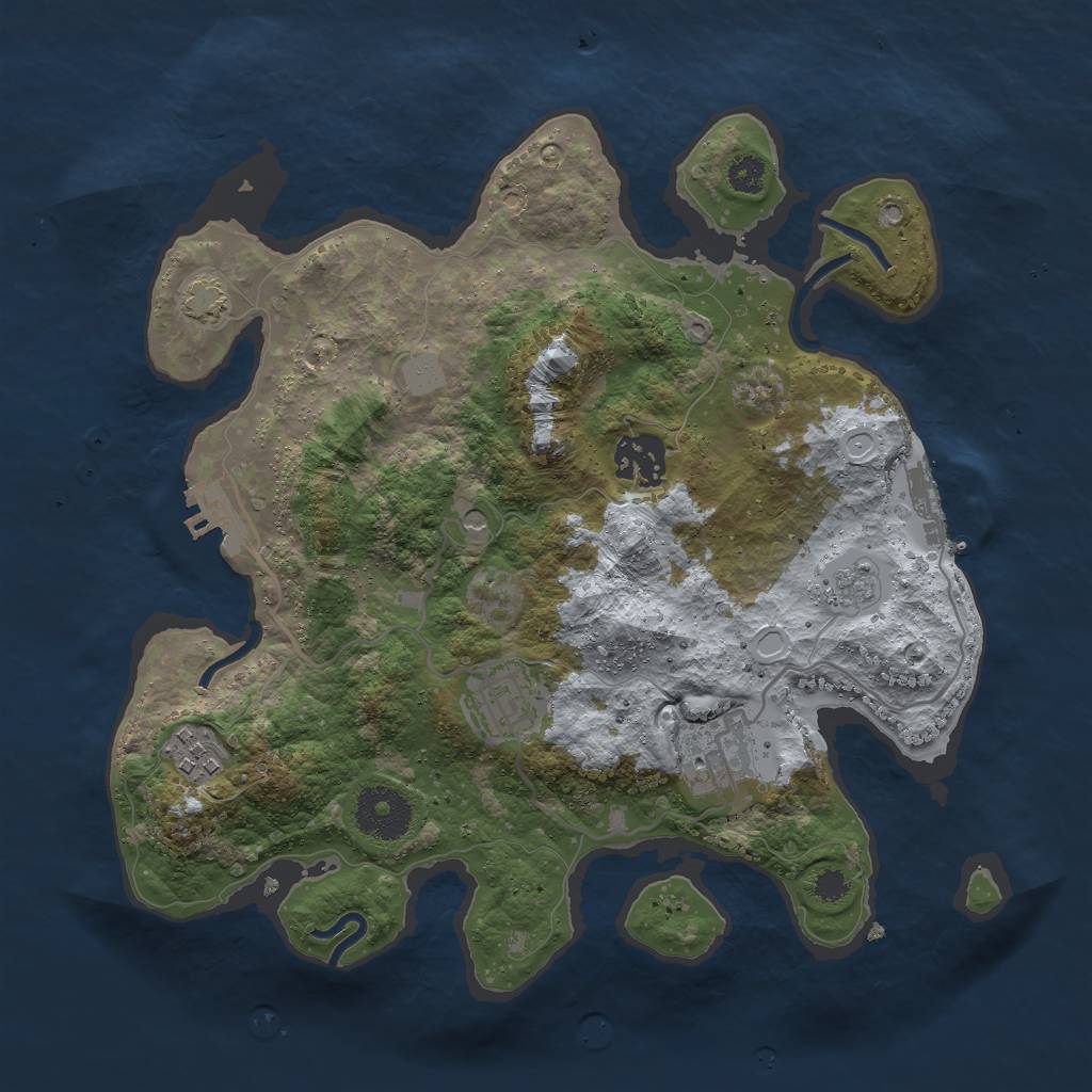 Rust Map: Procedural Map, Size: 3000, Seed: 2026053392, 12 Monuments