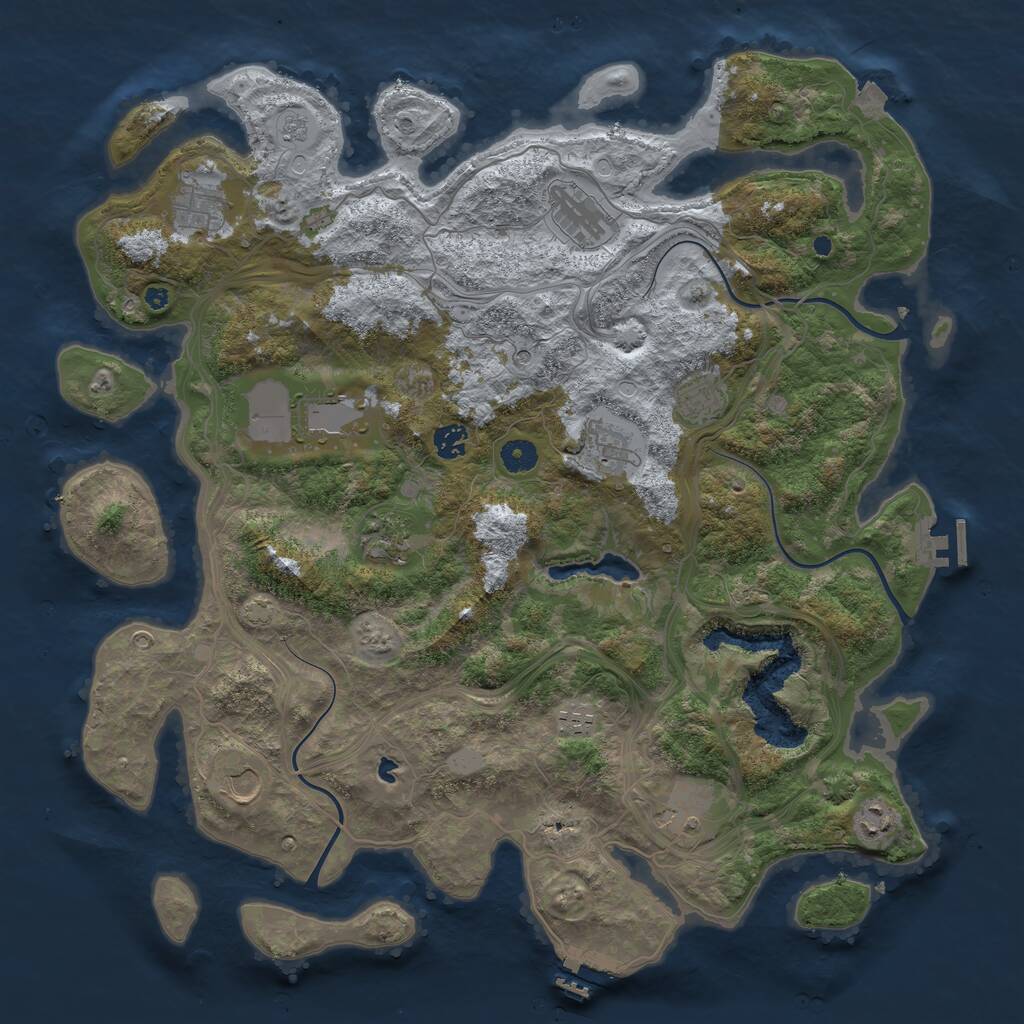 Rust Map: Procedural Map, Size: 4400, Seed: 5554558, 17 Monuments