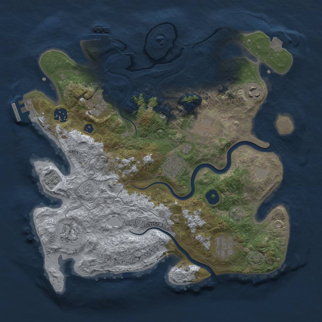 Rust Map: Procedural Map, Size: 3450, Seed: 63769245, 14 Monuments