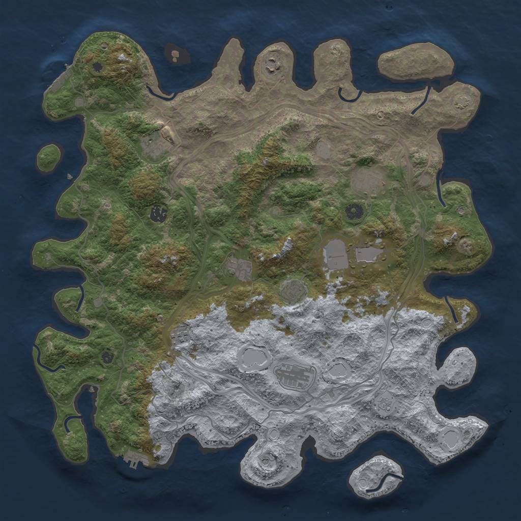 Rust Map: Procedural Map, Size: 4500, Seed: 1203319, 17 Monuments