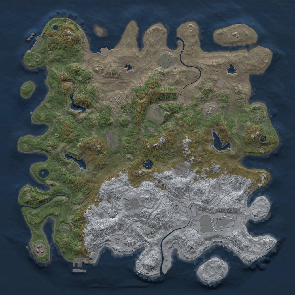 Rust Map: Procedural Map, Size: 4500, Seed: 1203319, 16 Monuments