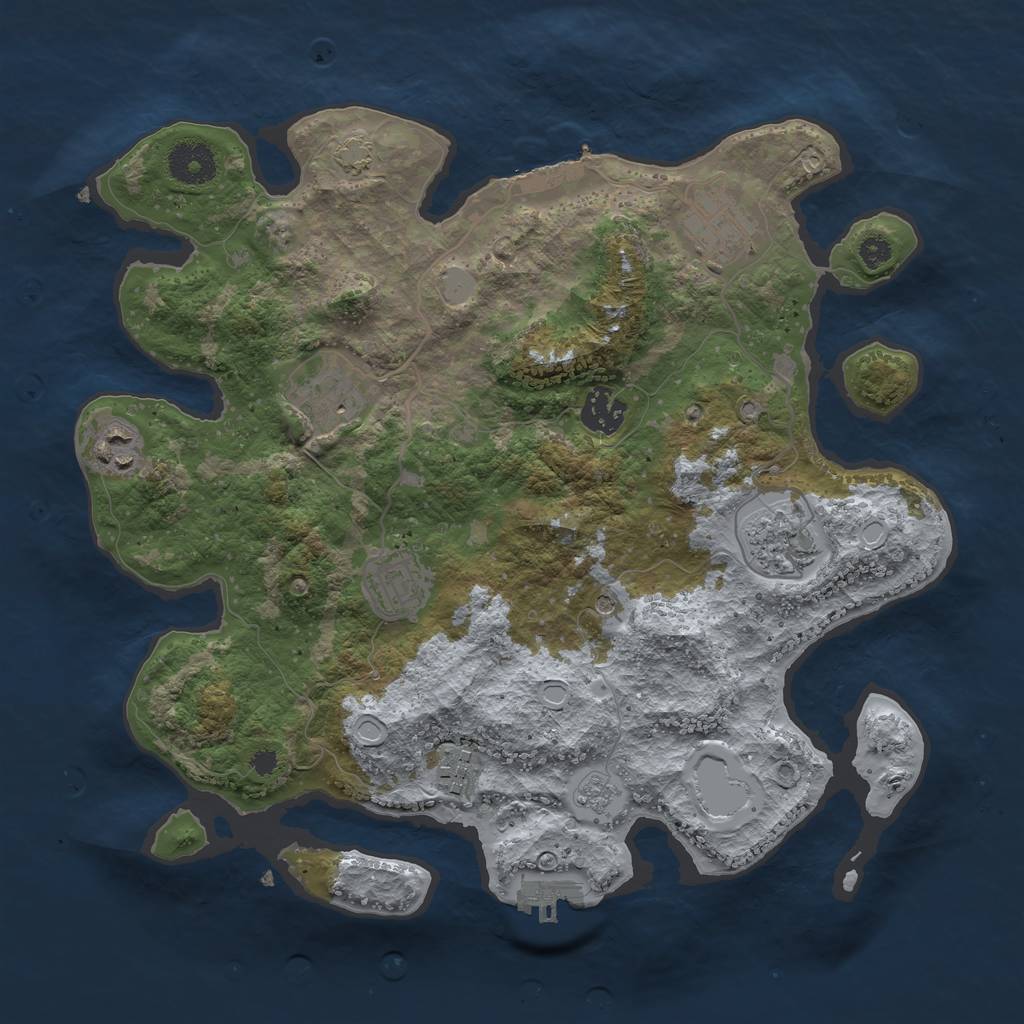 Rust Map: Procedural Map, Size: 3400, Seed: 72089618, 15 Monuments