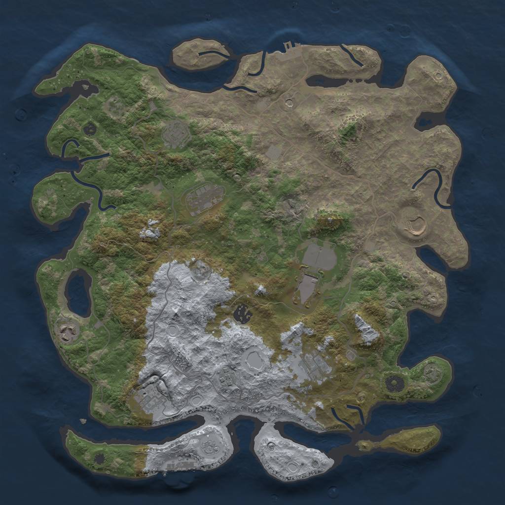 Rust Map: Procedural Map, Size: 4100, Seed: 87985183, 17 Monuments