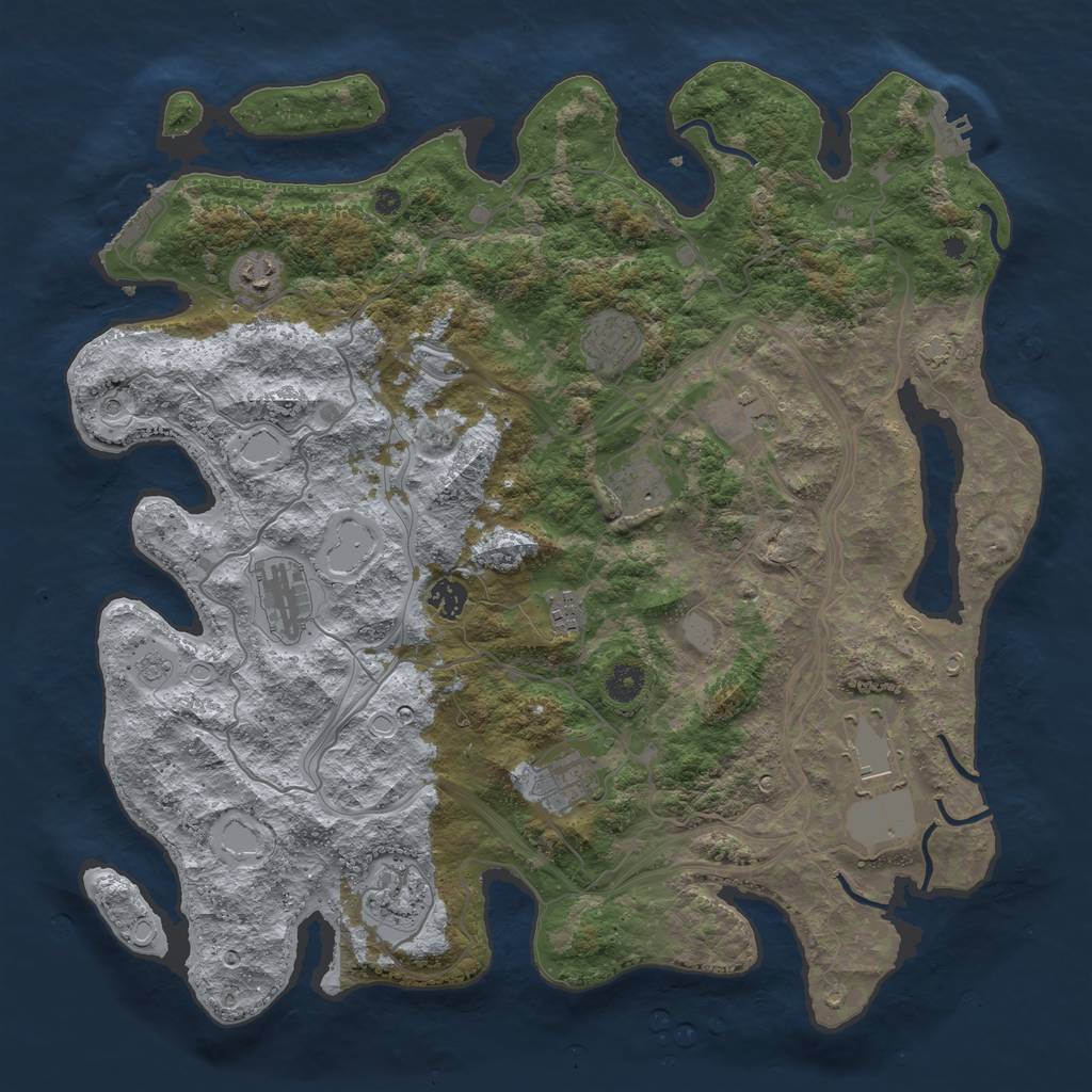 Rust Map: Procedural Map, Size: 4250, Seed: 17678592, 18 Monuments