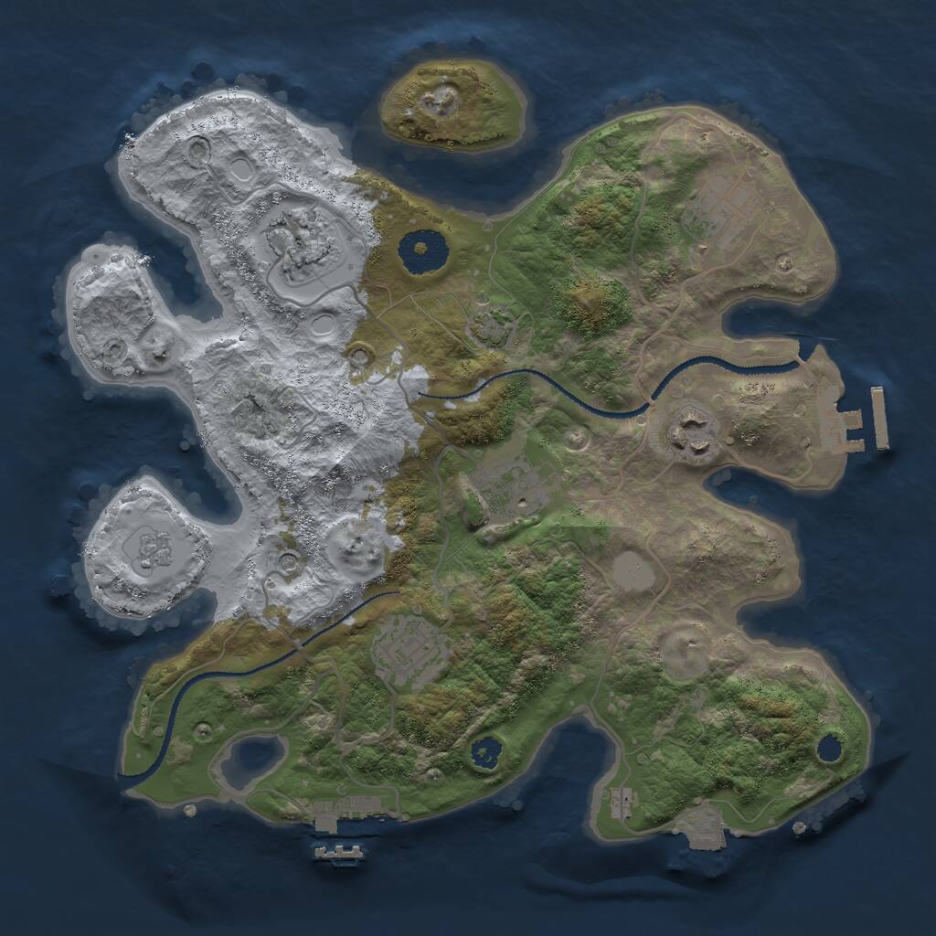 Rust Map: Procedural Map, Size: 3000, Seed: 38357, 11 Monuments