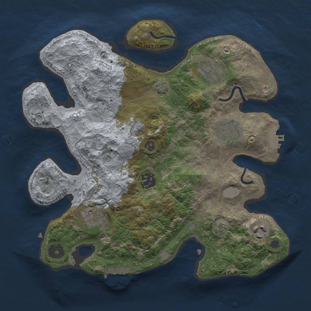 Rust Map: Procedural Map, Size: 3000, Seed: 38357, 13 Monuments