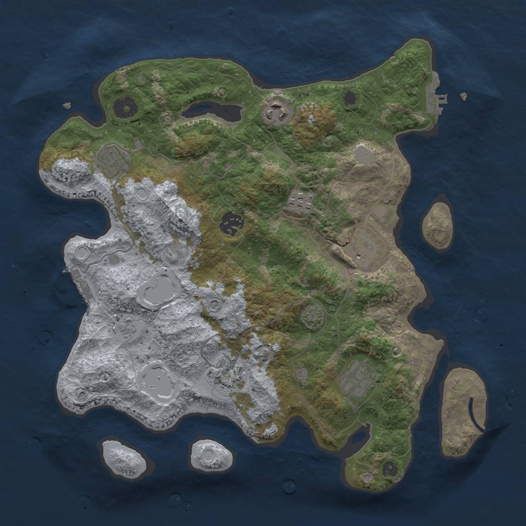 Rust Map: Procedural Map, Size: 3450, Seed: 5270423, 15 Monuments