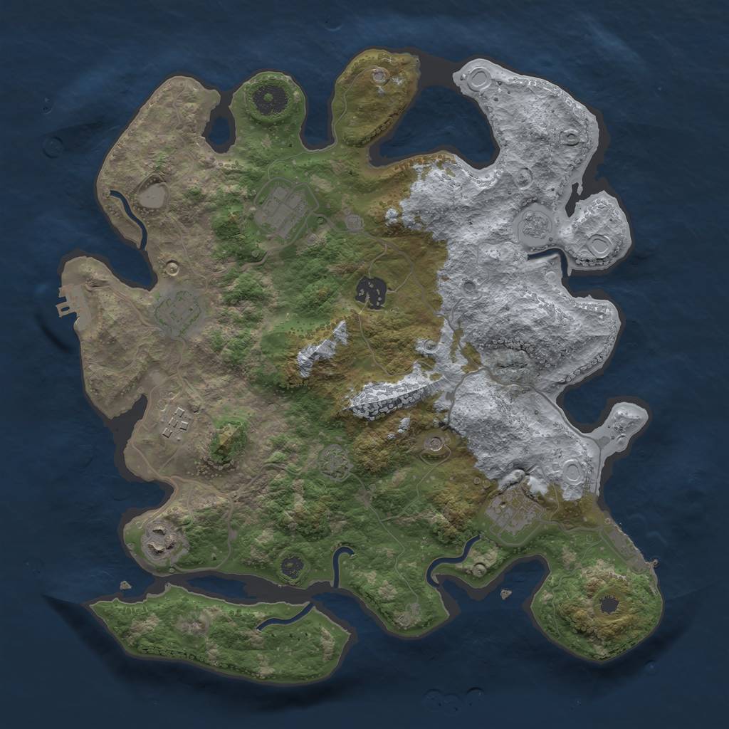 Rust Map: Procedural Map, Size: 3400, Seed: 20691363, 14 Monuments
