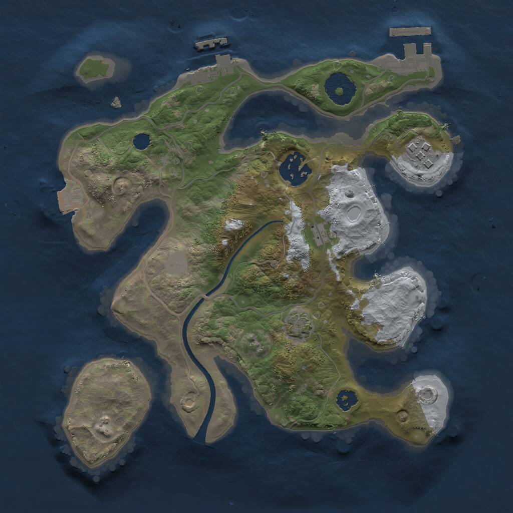 Rust Map: Procedural Map, Size: 2500, Seed: 1505533700, 6 Monuments