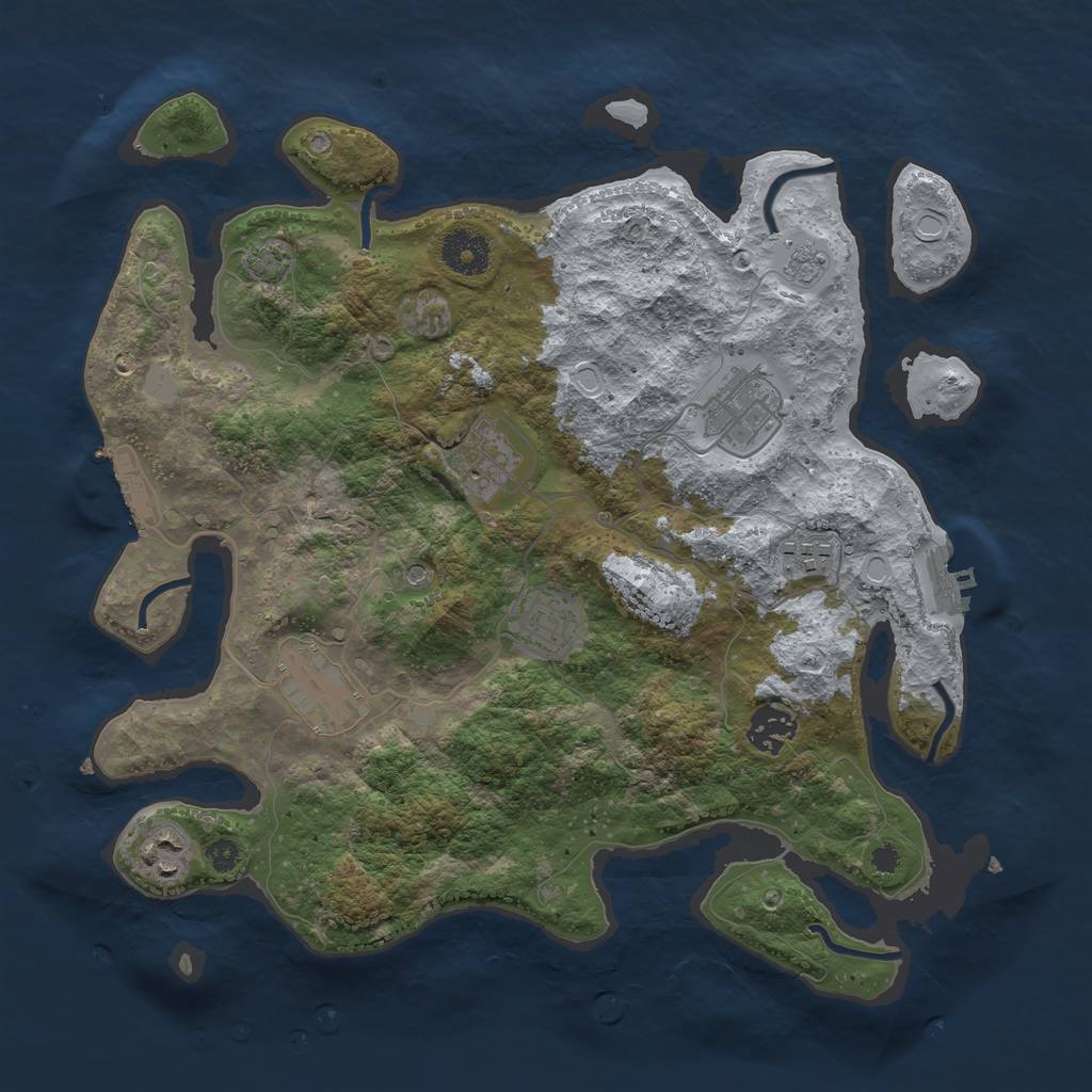 Rust Map: Procedural Map, Size: 3450, Seed: 42526894, 15 Monuments