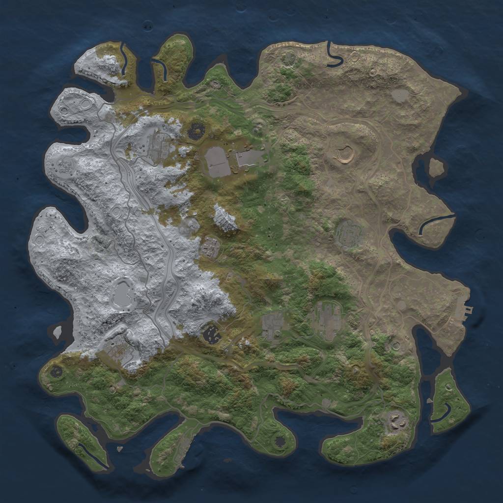 Rust Map: Procedural Map, Size: 4250, Seed: 34856114, 18 Monuments