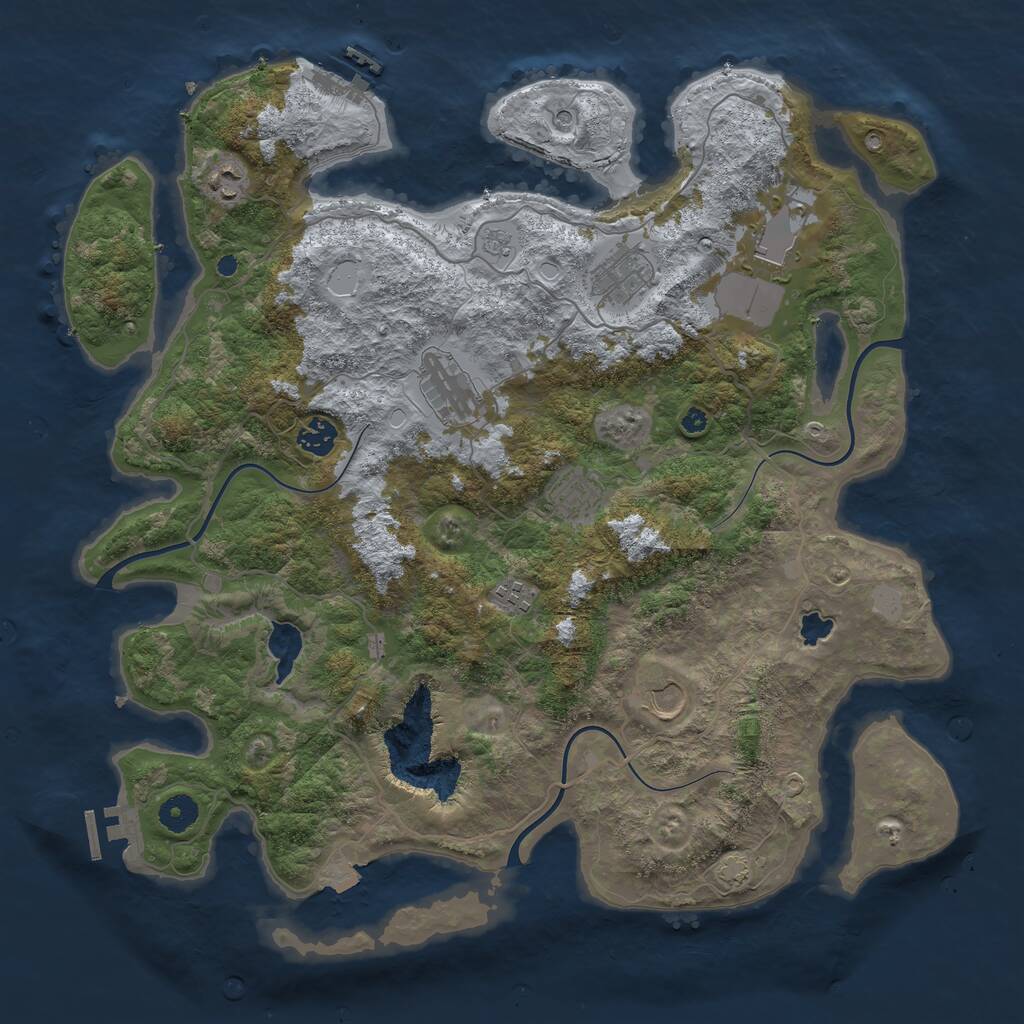 Rust Map: Procedural Map, Size: 4100, Seed: 15600569, 14 Monuments