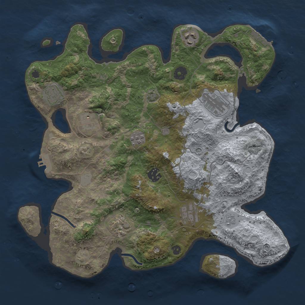 Rust Map: Procedural Map, Size: 3400, Seed: 7785560, 16 Monuments
