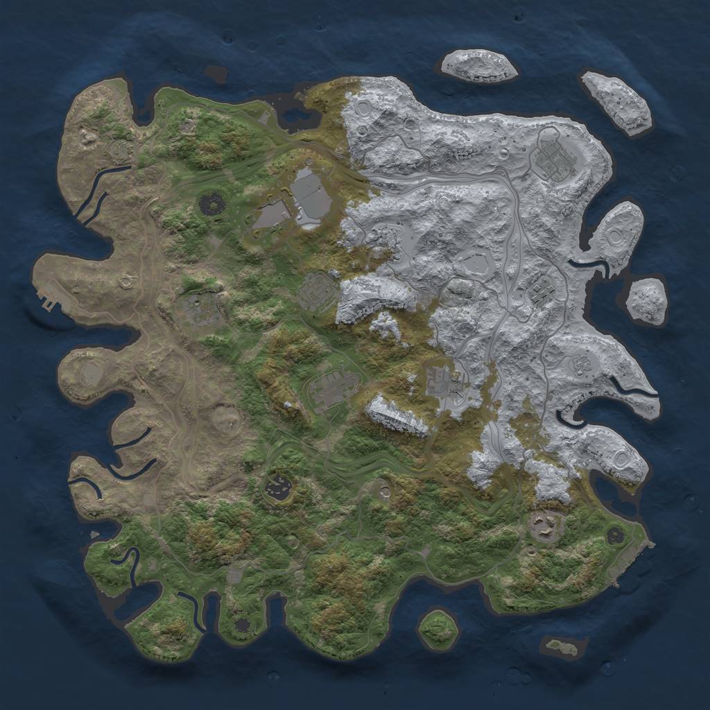 Rust Map: Procedural Map, Size: 4250, Seed: 69658187, 18 Monuments
