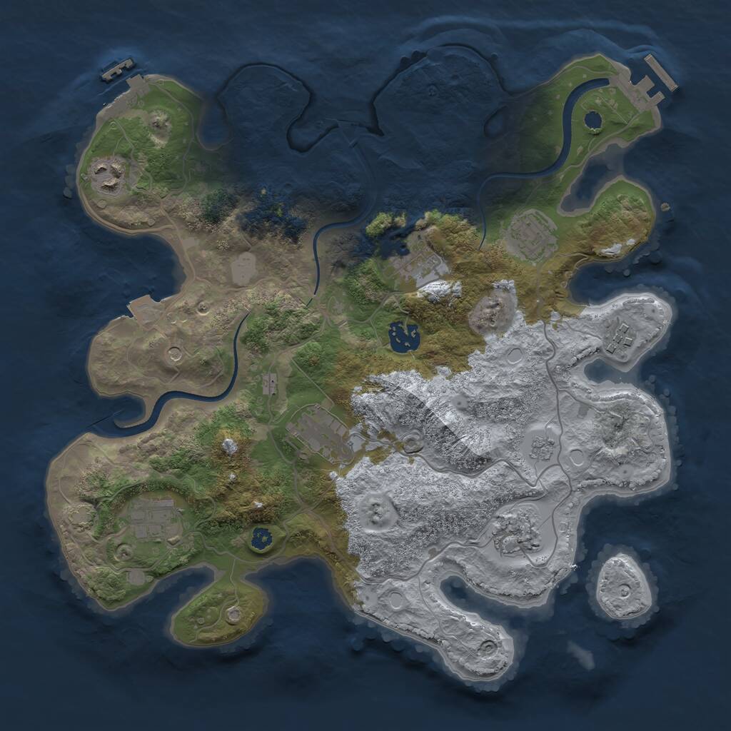 Rust Map: Procedural Map, Size: 3400, Seed: 98412236, 14 Monuments