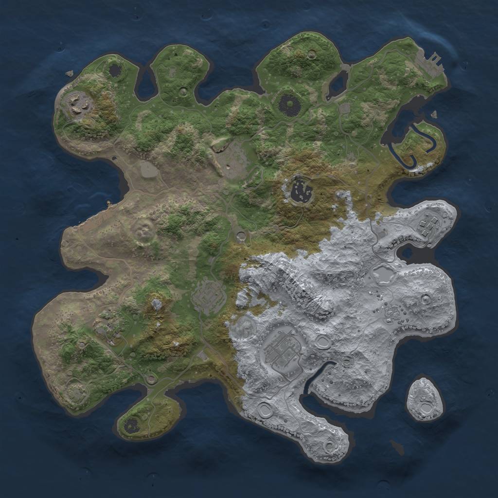 Rust Map: Procedural Map, Size: 3400, Seed: 98412236, 15 Monuments