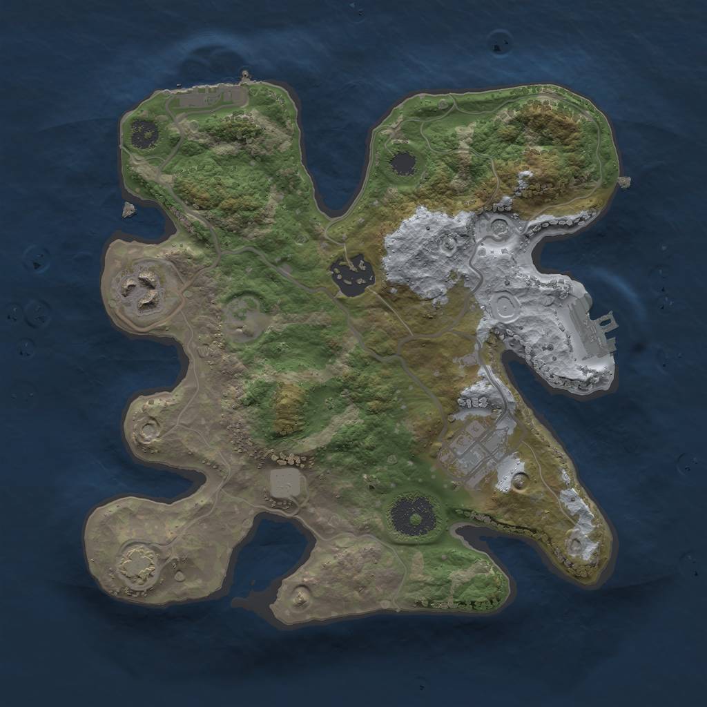 Rust Map: Procedural Map, Size: 2500, Seed: 1546, 10 Monuments
