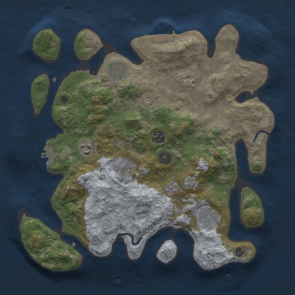 Rust Map: Procedural Map, Size: 3400, Seed: 46827912, 15 Monuments